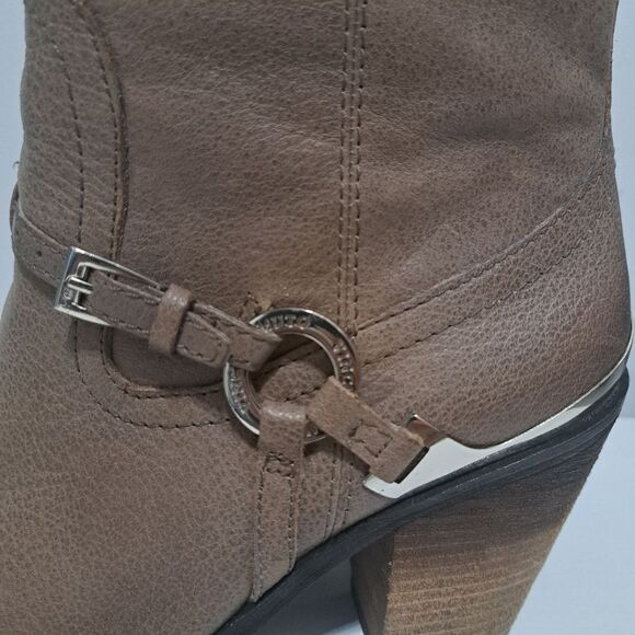 Vince Camuto Gregger Leather Ankle Zip Up Western Boots Preppy Brown/Tan Size 7 - Picture 15 of 17